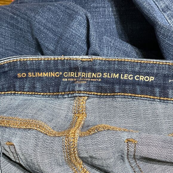 Chico's So Slimming Girlfriend Crop Jeans Dark Wash Size 10 - Picture 9 of 9